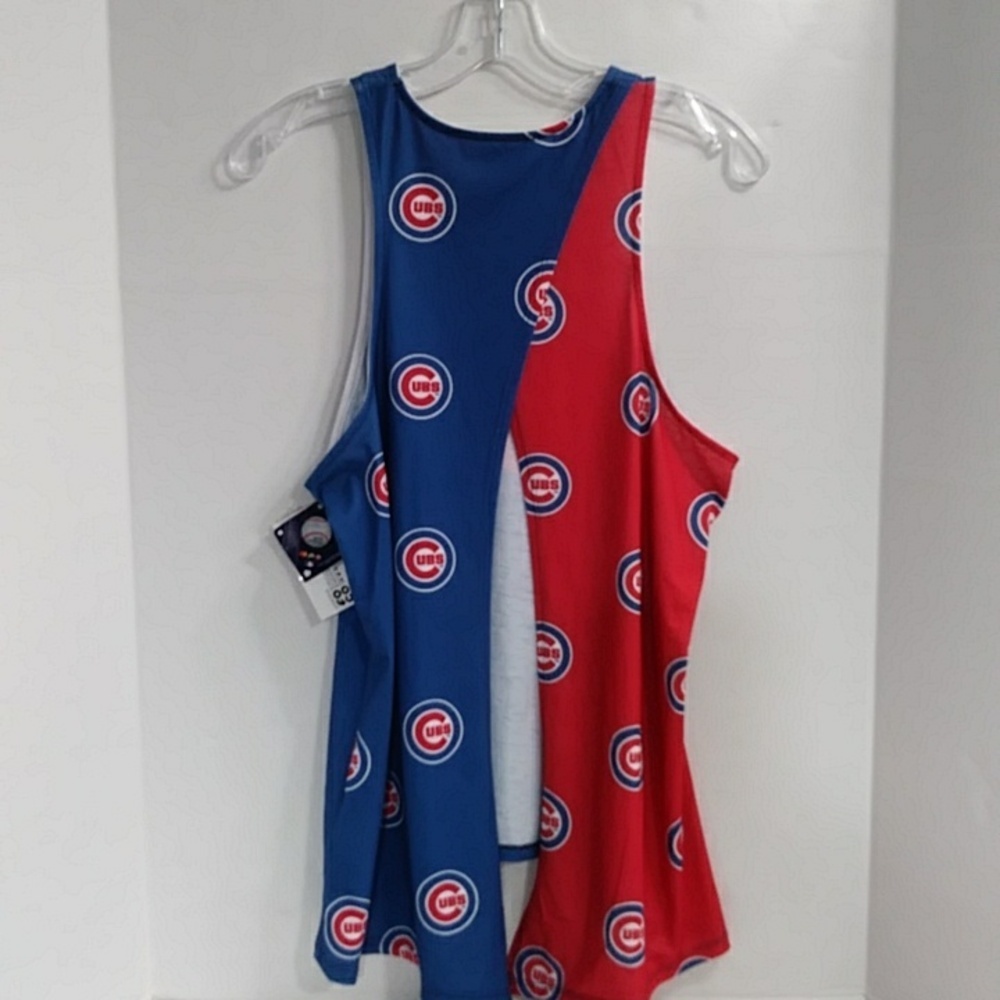 Chicago Cubs MLB Blue Red Tie Open Back Racerback Tank Top Size M *NWT* - Picture 2 of 8